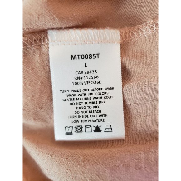 Miss Me Blush Pink Empire Waist Flutter Sleeve Top Women's Size L. - Picture 4 of 7